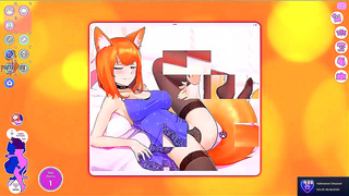 Foxy Redhead Catgirl Teases Climaxes With Purring Vibe Play