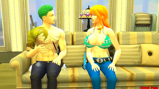 Zoro Dominates Nami in Wild One Piece Hentai Encounter