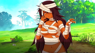 Ebony StepMommy Dominates Warrior with Slimy Seduction in Anime Heat Wave