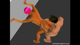 Voluptuous Hentai Beauty Gulps Thick Rod in Hot VR Blowjob Fantasy