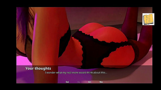 Brunette Teen Gives Mind-Blowing Blowjob to Muscular Gamer in Steamy VN Scene