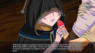 White-Haired Seductress Rewards Warrior with Sensual Blowjob Post-Battle – Anime Heat
