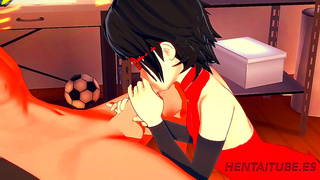 Sarada Teases Naruto with Seductive Touch Blowjob in Steamy Hentai Moment