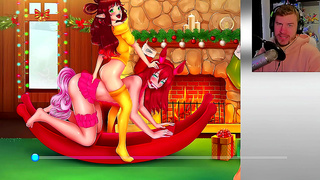 Purring Catgirls Seduce Santa with Hot Doggystyle Holidays
