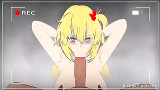 Akai Tempts Hololive Fan with Hot Blowjob and Wild Cum Finish