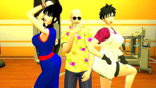 Roshi Trains Chi-Chi Videl in Sensual Anal Play – Dragon Ball Heat
