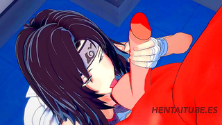 Kurenai Teases Naruto with Sensual Blowjob Hand Job in Steamy 3D Encounter