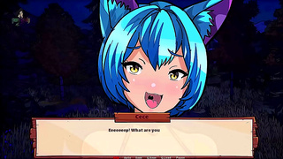 Blonde Catgirl Serves Seductive ASMR Pleasures in Hot Anime Moment
