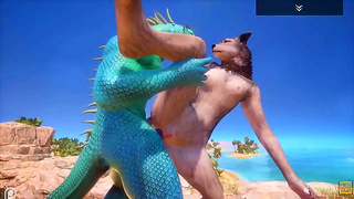 Fox Babe Tames Horny Lizard Dude in Steamy Monster Sex Fantasy