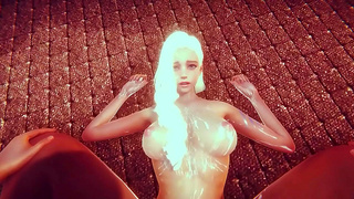 Blonde Beauty Impaled Covered in Cum in Wild Hentai Fantasy