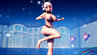 Super Sonico Sways with Lush Curves in Steamy 4K Solo Dance Fantasy