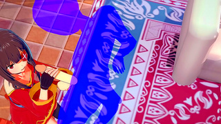 Megumin Treats Brave Hero to Steamy Blowjob Ending in Creampie Explosion