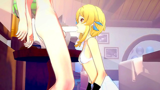 Lumine Teases Razor with Fiery Blowie Leading to Steamy Encounter in Teyvat