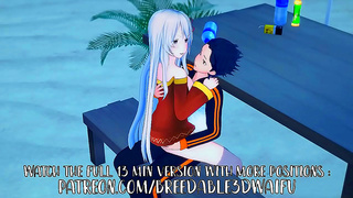 Subaru and Snow-Furred Echidna Ignite Beach Passions – Steamy Bikini Rendezvous