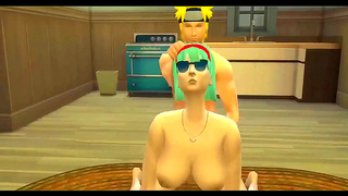 Naruto Bulmas Steamy Tryst Unfolds in Sultry Anime Fantasy