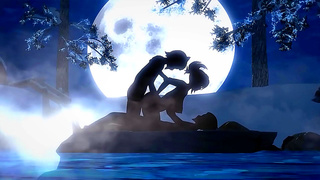 Anime Goddess Tempts Dark Knight with Fiery Blowjob Deep Throat Pleasures