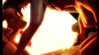 Voluptuous anime vixen ignites fiery passion in immersive 3D tryst
