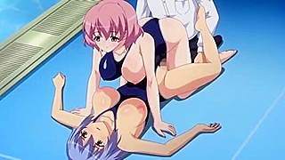 Time-Stopping Pervert Tempts Twin Swimmers in Steamy School Encounter