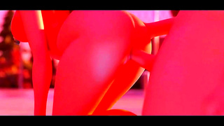Busty Anime Babe Tempts Him with Hot Post-Shower Blowjob Action