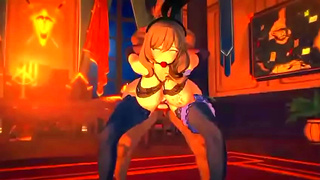 Emerald Beauty Enjoys Fiery Glory Hole Encounter in Steamy Hentai Fantasy