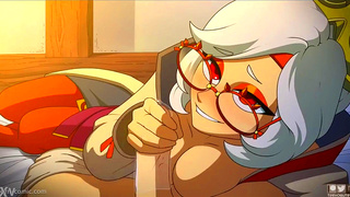 Busty Monmusu Teases Horny Hero with Sensual Blowjob in Steamy Fantasy Tale
