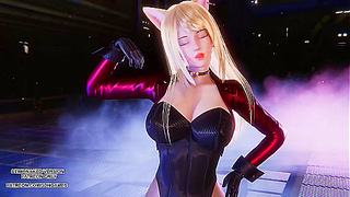MEOWV Sways Sensually as Ahri in Steamy K-Pop MMD Fantasia
