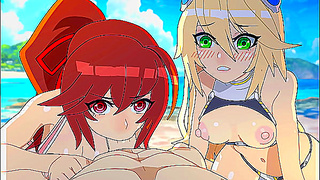 Blazblue Beach Passions Ignite Beneath the Tropical Waves