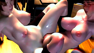 Busty Student Twins Seduce Lucky Lad in Steamy 3D Fantasy Fling