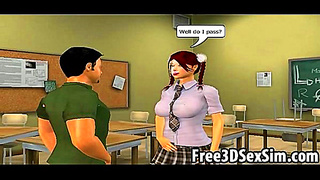 Double Penetration Delight: Busty Babe Takes On Two Horny Stalls in Animated Heat