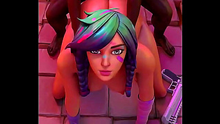 Splatterella Impaled by Giant Cock in Wild Hentai Encounter