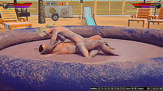 Ethan Clashes Bare With Terra in Steamy Naked Fighter 3D Battle