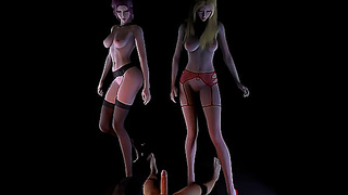 Adorable Duo Ignites Steamy 3D Threesome Fantasy Adventure