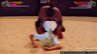 Felicity Takes On Julius in a Nude Combat Rumble - Sensual Hentai Clash