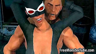 Catwoman Rides Wolverine Under Moonlight - Wild Jungle Lust Unleashed