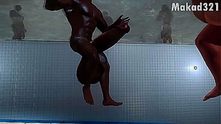 Mrs. Cockers Hot Waters Meet-Up Turns X-Rated in 3D Skyrim Fantasy
