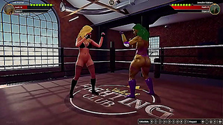 Lady Marvel Faces Off Against Nude She-Hulk in Hot 3D Battle Sex Final Title: Lady Marvel