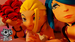 Busty Hentai Beauties Share Steamy 3D Blowjob Fun Together