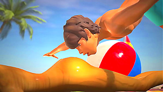 Oiled Goddess Rides Huge Dick on Sunlit Beach – Wild 3D Hentai Sex
