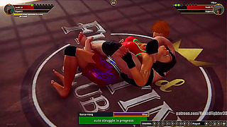 Bianca Battles Fierce Fighters Bare in Steamy 3D Combat Encounter