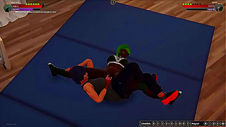 Lacey Punk Battles Saniah in Steamy Nude Fighter 3D Encounter
