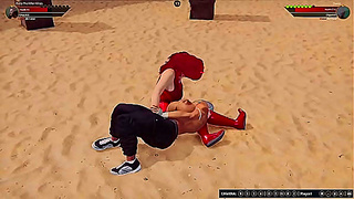 Ruby the K-Kitten Takes On Diabla in a Sensual Nude Combat 3D Battle