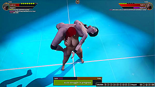 Luna Faces Off Against Ruby in a Sensual Nude Fighting 3D Clash