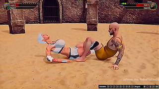 Broadzilla Dominates Aaron Bare in Steamy Nude Clash - Hentai Fight Fantasy