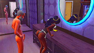 Sim Matron Seduces Busty Housemaid in Hot Sims 4 Forbidden Romance