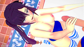 Mona Lounges in Seductive Swimwear, Pleasuring Herself – Steamy Genshin Fantasy
