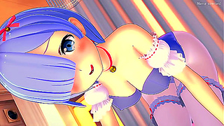 Rem Covered in Cum as She Teases in Cosplay – Hot Hentai Fantasy
