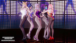 ExIDs Up Down Turns Steamy as League Heroes Duet in Sensual MMD Fantasy