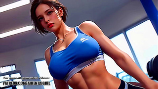 Jill Valentines Hot Solo Workout with Dildo – Gym cosplay POV Pleasure