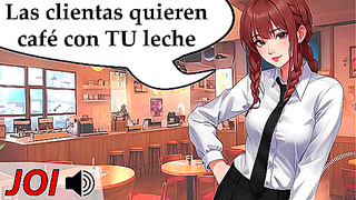 Spanish Seductress Dominates with Horny Blowjob Action in Caf JOI Fantasy