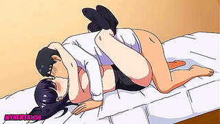 Busty Roomie Tempts Fate with Hot Shared Moment in Steaming Hentai Fantasy